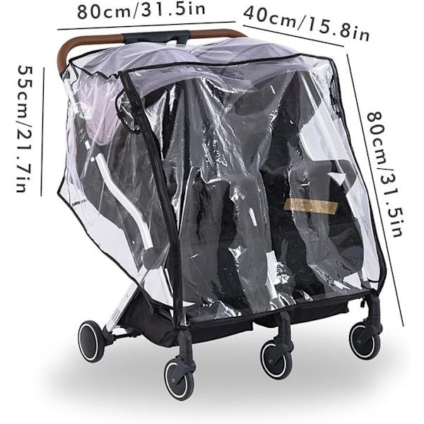 ##/Regnskydd för dubbel barnvagn, tillbehör för dubbel barnvagn##/