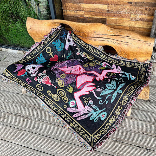 1 Stk. 160x130cm Strikket Pige Plaid Tæppe Dekoreret med Frynser