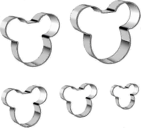 5 st Kakformar, Mickey och Minnie Mouse Kakformar Set för Barn, Mickey Mouse Huvud, Minnie Mouse, Minnie Rosett