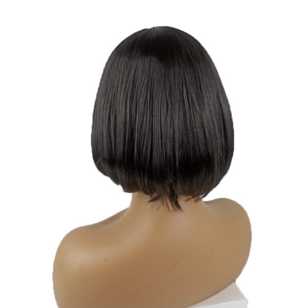 Peruk kvinnlig peruk qi lugg, kort rakt hår kemisk fiber