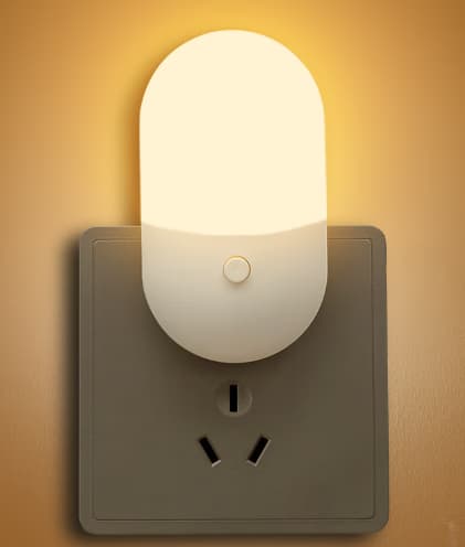 2-pack LED-nattlampor, automatisk 5-nivå ljusstyrka nattlampa