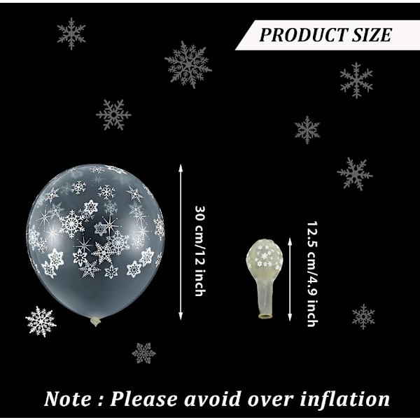 100 st Klara Snöflingballonger Vinter Transparent Snöfling Late