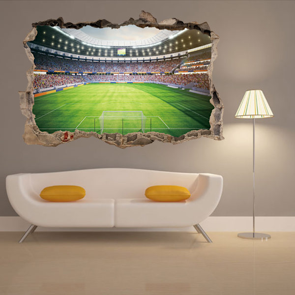 3D Väggdekal för Vardagsrum, 3D Fotbollsarena Väggdekaler,