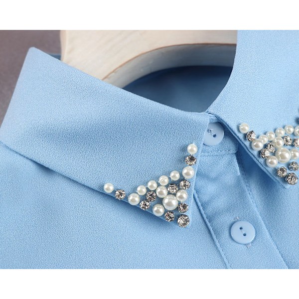 ##/Instickskrage (1 st) blusskrage med pärlor och strass##/