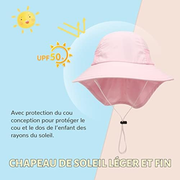 Rosa (M) Baby Solhatt Flickpojke Halshatt Barn Skyddande Hinkhatt