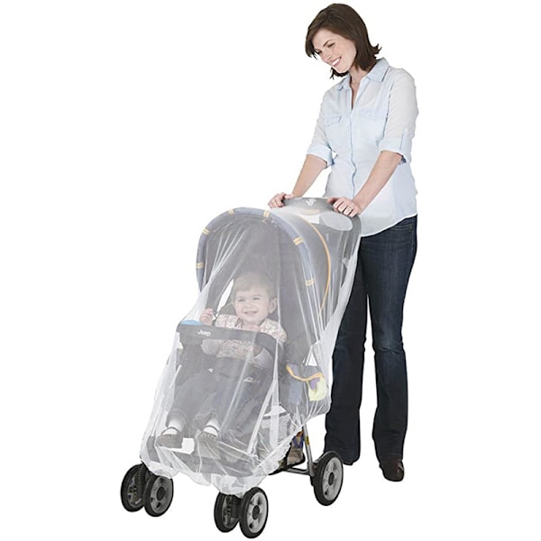 3-pack vitt myggnät för barnvagn, bärsjal och vagga