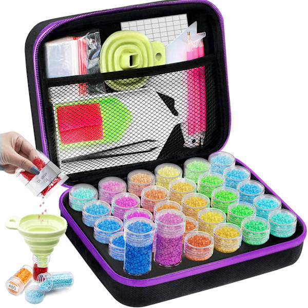 ##/Diamantmaleri Opbevaringskasser, 30 Slots Perleopbevaring med 5D Diamant##/