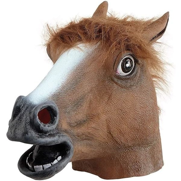 Halloweenmask, Cos Latex Horse Head Masks, Brown Animal Party C