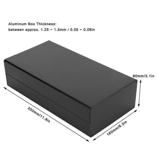 Aluminiumskasse PCB Koblingsboks Elektrisk Tilbehør Sand Svart Varmeavledning for GPRS