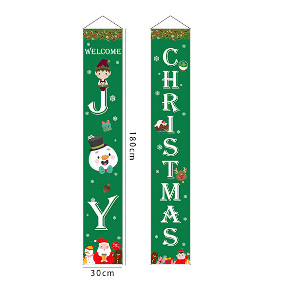 Udendørs julepynt banner - Julegrøn 2, Jul