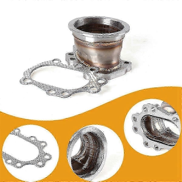 V-Formad Turbin Downpipe Adapter med Fläns för T25T28 GT25 GT28 Rostfritt Stål Adapter