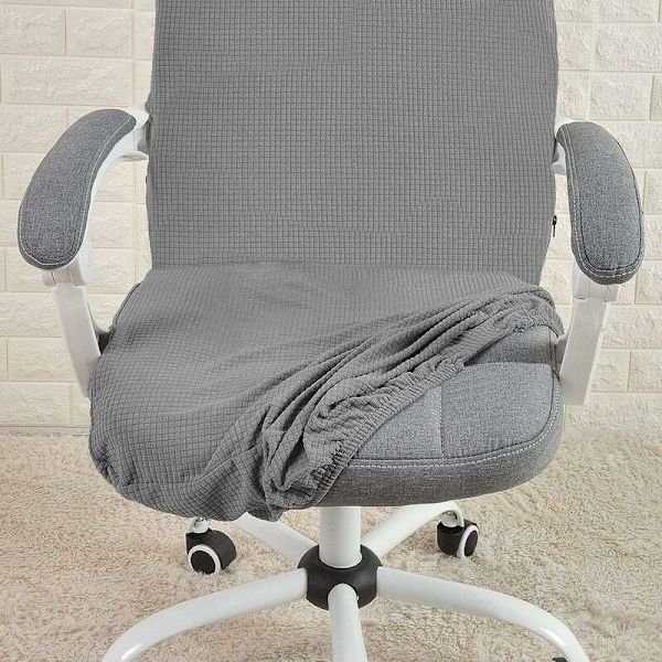 Kontorstol Betræk M-Blå Vandtæt Grå Stretch Jacquard Comput