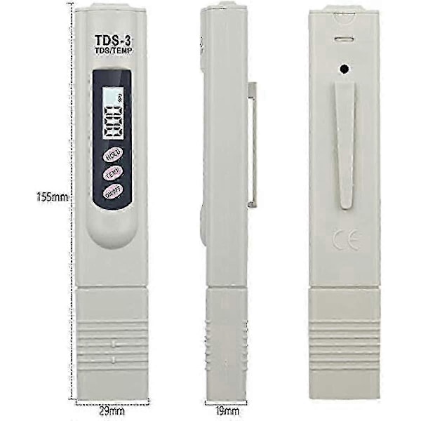 LCD Digital TDS-3 Måler Temp PPM Tester Penn For Testing av Vannkvalitet
