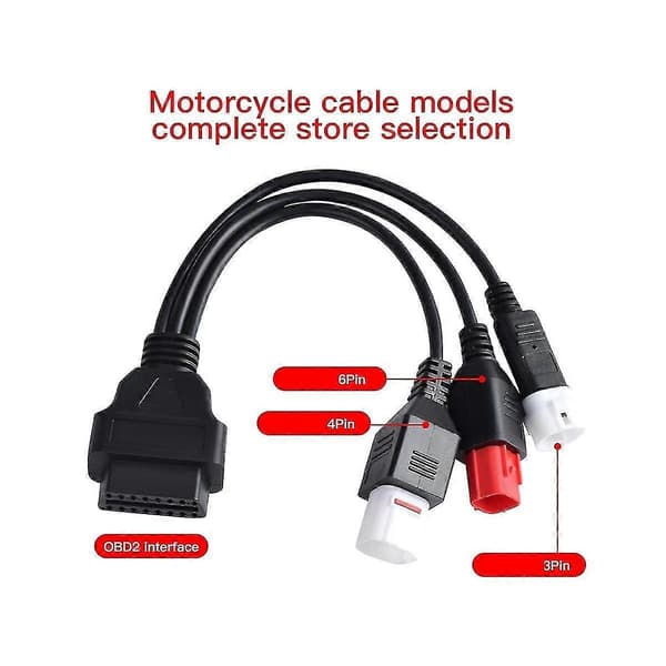 Motorcykel til 3-pin 4-pin og 6-pin Obd2 Diagnostik Stik Kabel til Motorcykel Obd Forlænger Kabel