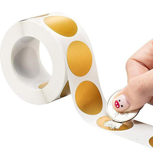 50-300 kpl/rulla Kultaiset Raaputus Tarrat Pyöreät Tarrat Tarrat DIY Käsintehty Pelille Raaputus Tarrat Tarrat Kirjatarvikkeet qy508-golden-50pcs