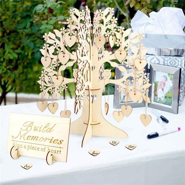 ##/3D Treønsketre i tre som et bryllupsgjestbok 1 komplett tresett Treønsketre DIY Tredekorasjoner til hjemmet##/