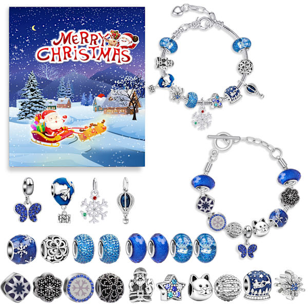 ##/Julekalender med 24 Dages Nedtælling Armbånd Smykker Julegave##/