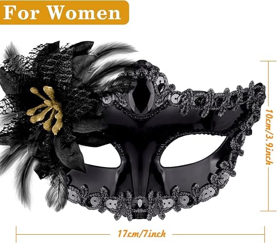 Venetiansk Maske Par Maskerade Maske Kvinder Blonder Venetiansk Maske til