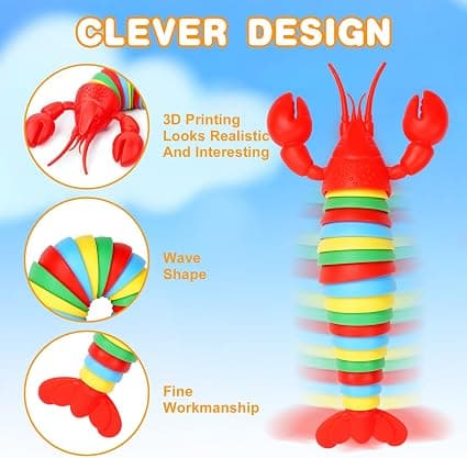 Slim Toy, 3D Leddet Sticky Stretchy Sansestimulerende Leke (Kreps),