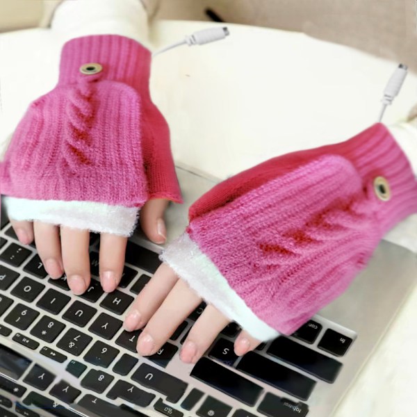 ##/Rose Red USB Oppvarmede Hansker Varme Hansker##/