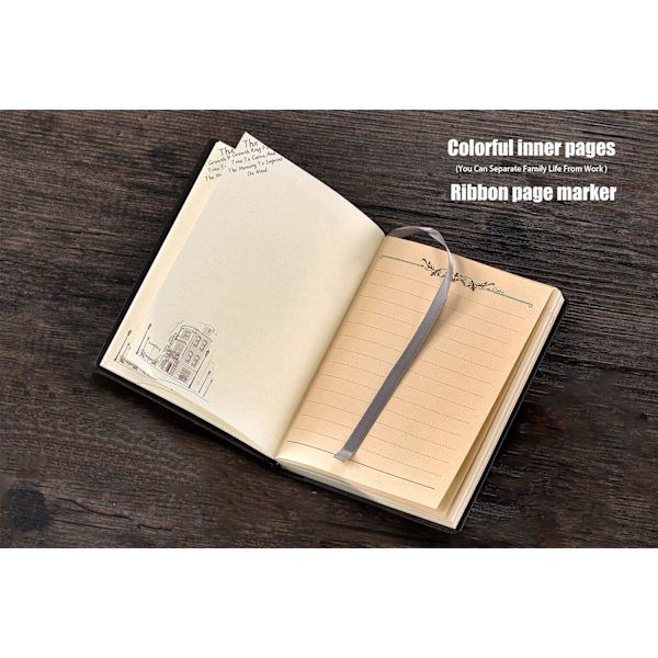 Lille Vintage Læder Notesbog A6, Hardcover Journal Dagbog Lomme