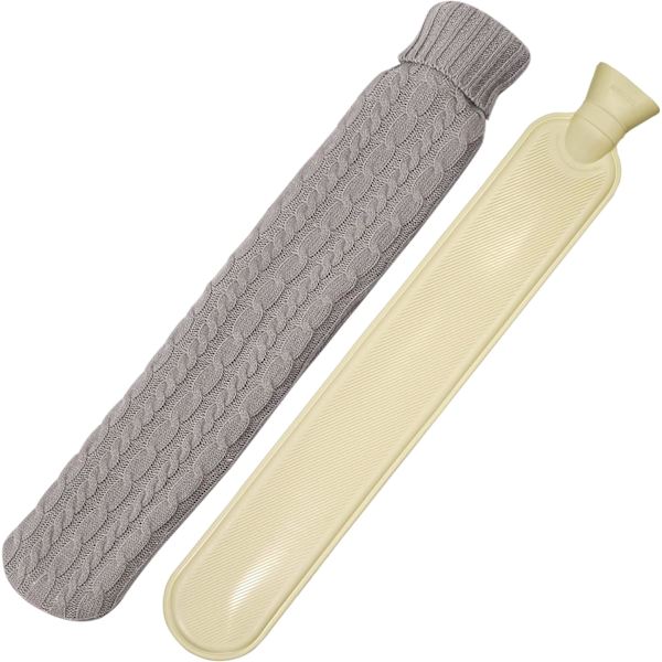 Lang Termokande med Låg - Lysegrå - 72 cm x 12 cm, Stor 2L