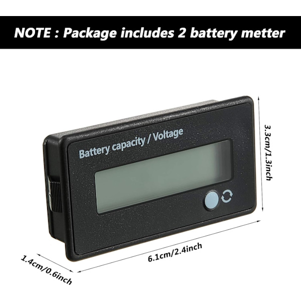 ##/4 st DC 12V 24V 36V 48V 72V Batterimätare med Alarm, Batterikåpa##/