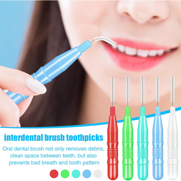 100 Pcs Interdental Brushes, Portable Toothbrush with Cover, Too