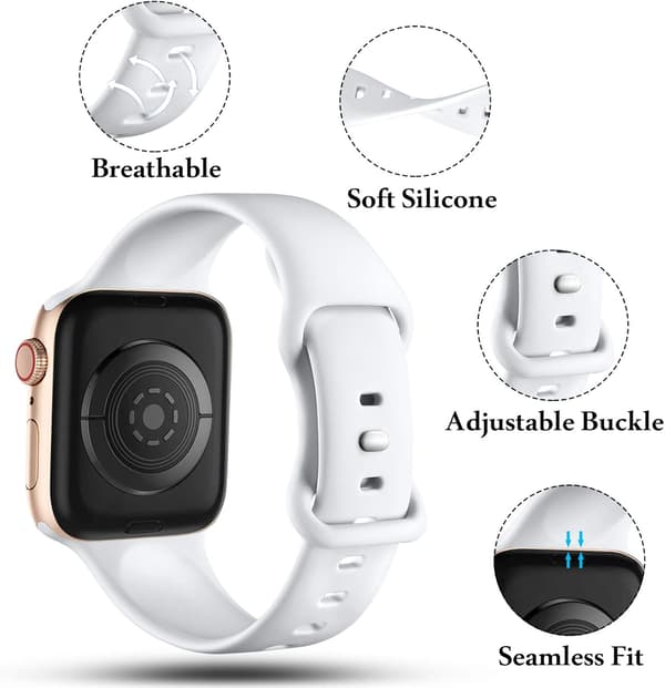 Hvid 2 stk. Kompatibel med Apple Watch Rem 42/44/45MM, Udskiftning