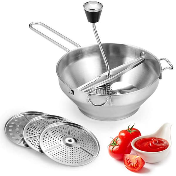 ##/Rustfrit stål si med 3 indsatser si mølle##/