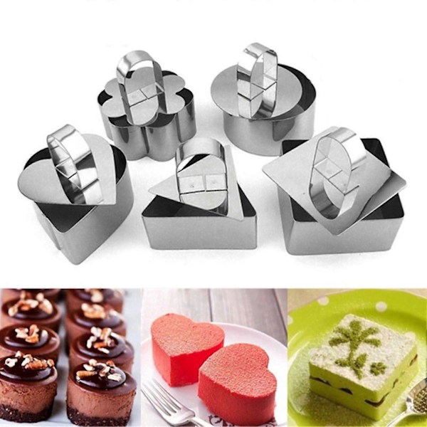 Mini Bakeform Varmebestandig Flerbruks Korrosjonsbestandig Rustfritt Stål Mousse Kakeform Ring for Kjøkken 2