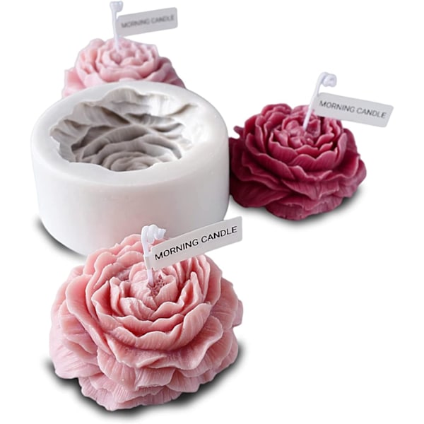 3D Pæon Blomst Silikone Lysform, Fødevaregodkendt Lysform, Sui