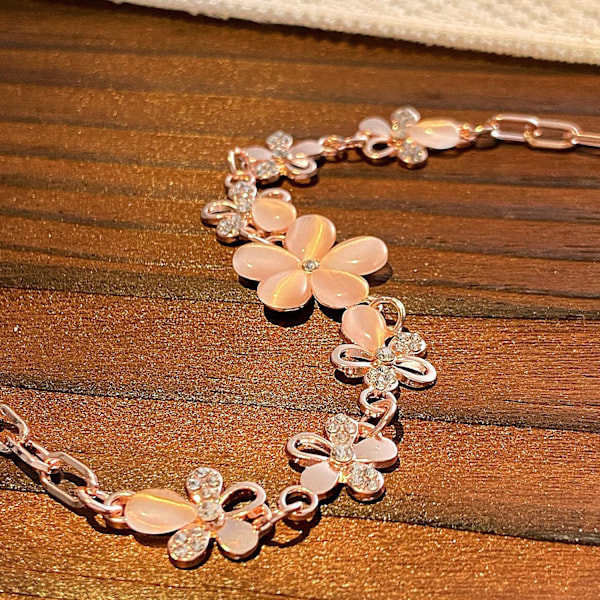 ##/Rosa blomsterarmband för kvinnor##/