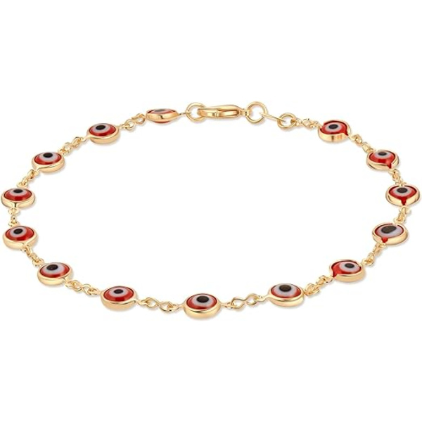 Kultapinnoitettu Paha Silmä Anklet Rannekoru