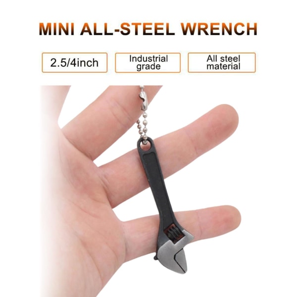 1 Svart 100mm Mini Justerbar Metall Nøkkel for Reparasjon