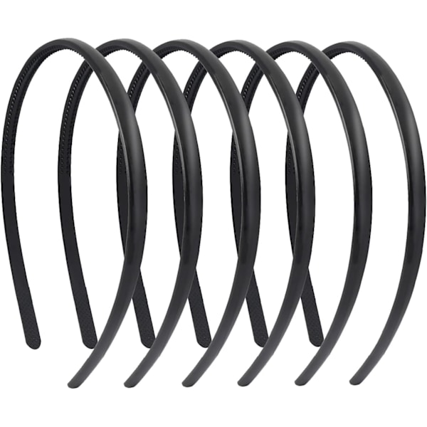 Set med 6 kam-hodebånd - 8 mm, fargede hodebånd