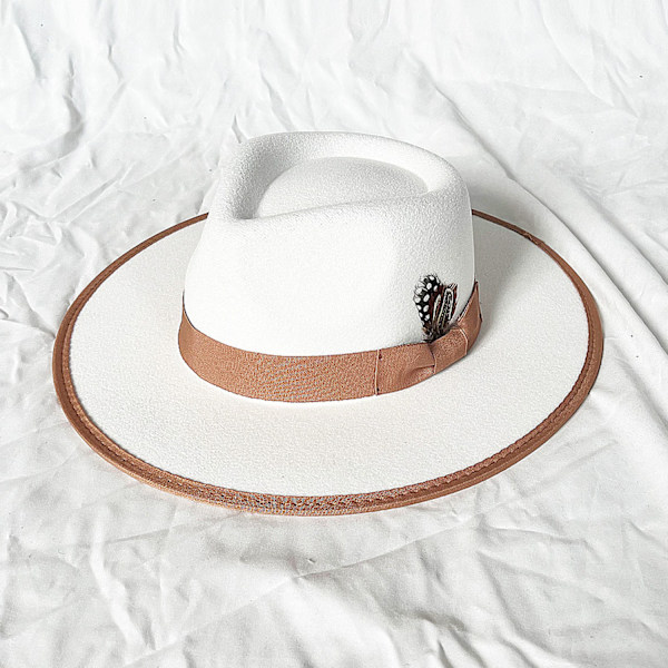 Vit vintage cylinderhatt denim cylinderhatt