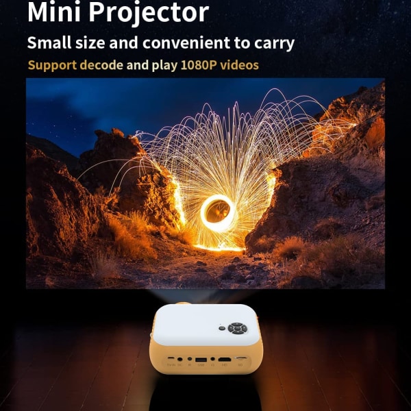 Projektoren kan kobles til mobiltelefoner, Android eller iOS, Windo