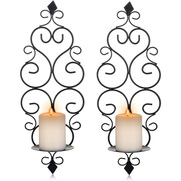 Sæt af 2 Tealight-holdere Lysestager Væghængt Metal Lys