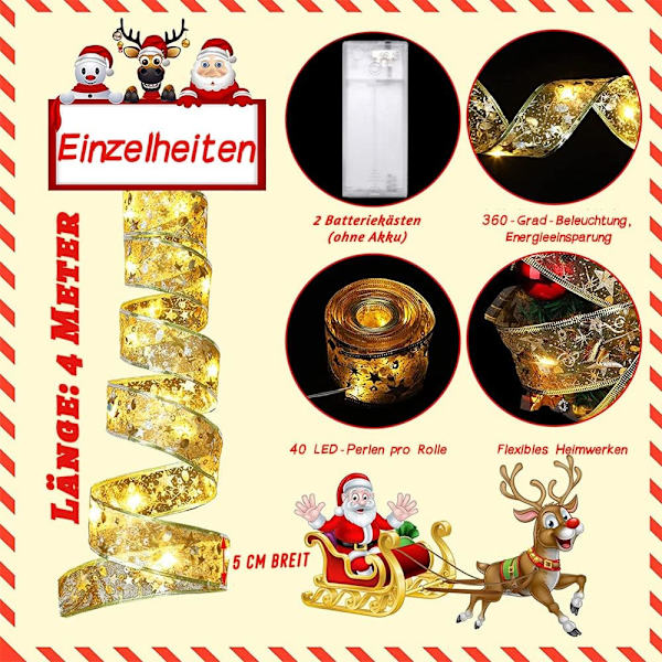 ##/Julelys bånd (4M, Varmt Hvidt Lys), Lys##/