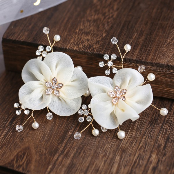 1 Par Krystal Rhinestone Perle Sko Klips Brude Sko Spænder D