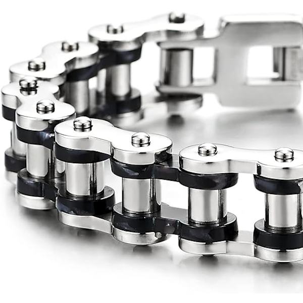 Mænds To-Tone Rustfrit Stål Armbånd - Motorcykel