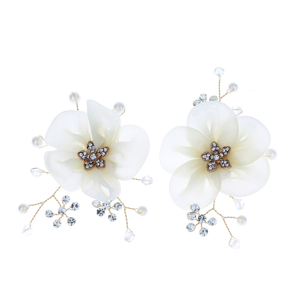 1 Par Krystall Rhinestone Perle Sko Klipp Brudesko Spenner D