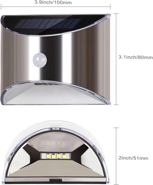 Solcelle LED Vægskinne til Have, Terrasse, Indkørsel, Hegn, Trappe