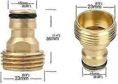 2 stk. hagekobling hurtigkobling 3/4 tommer messing hann gjenge slange dyse hurtigkoblingsadapter