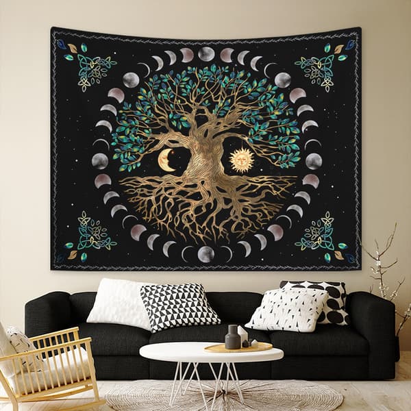130x150cm Elämänpuu Seinävaate Tapetti Luonto Sisustukseen