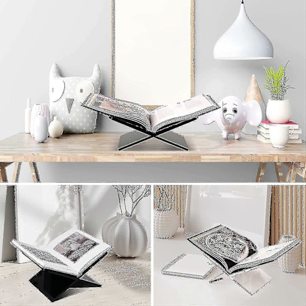 Akryl Bokholder, Klar Akryl Bokholder, Åpen Stor Bok Display Stativ Transparent Solid Bok