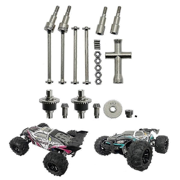 Metalldifferensial og drivakselsett for Scy 16101 16102 16103 16201 Pro 1/16 Børsteløs Rc Bil Upg