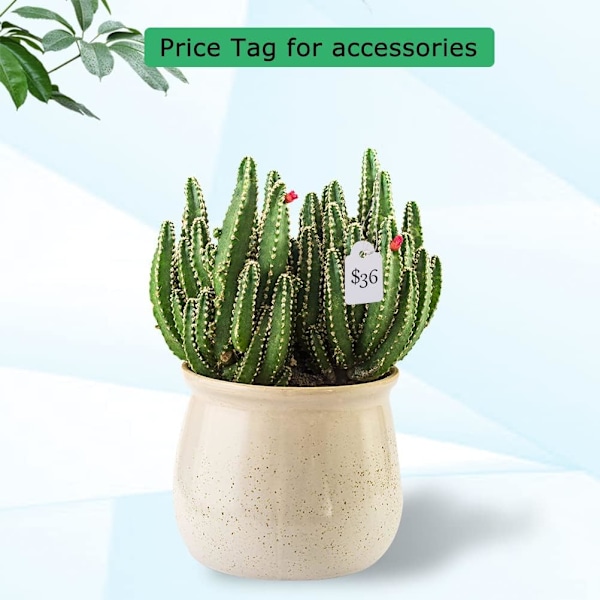 ##/500 pappersprislappar (vita, 1.3×2.6cm), etiketter d##/