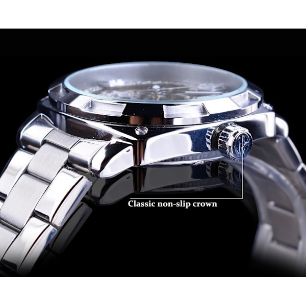 ##/Herrar Automatisk Självdragande Mekanisk Armbandsur med Rostfritt Stål Armband##/